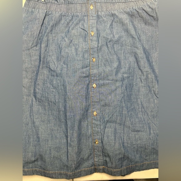 Women's Denim Sleeveless Mini Shirtdress Ava & Viv Dark denim Wash - Picture 5 of 10